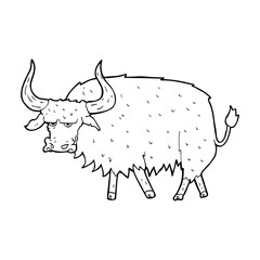cartoon annoyed hairy cow