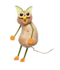 Funny cat made of potatoes