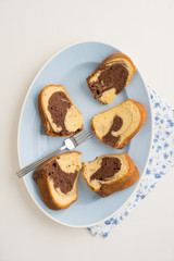 Slices of marble cake