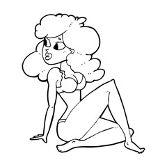 cartoon sexy woman in underwear