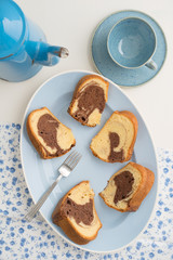 Slice of marble cake