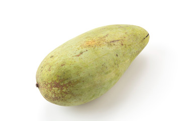 fresh green mango on white background