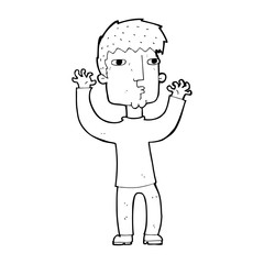 cartoon anxious man