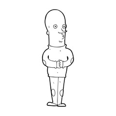 cartoon funny bald man