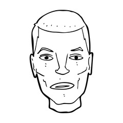 cartoon serious male face
