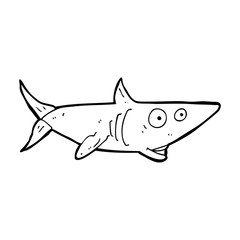 cartoon happy shark