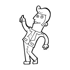 cartoon man giving thumbs up sign