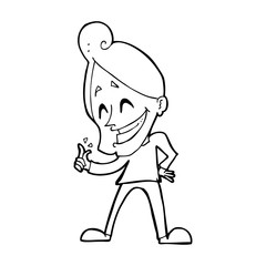 cartoon man snapping fingers