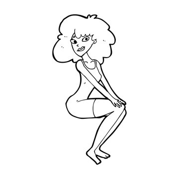 recommend clip art: cartoon sitting woman in dress