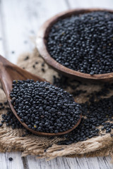 Portion of Black Lentils