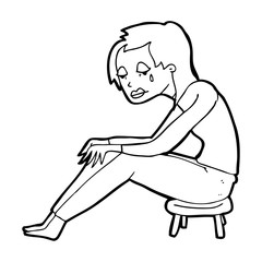 cartoon crying woman