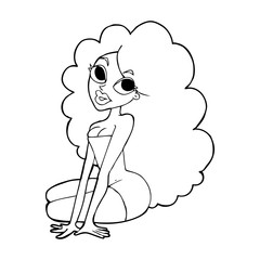 cartoon pretty woman