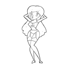 cartoon woman in lingerie