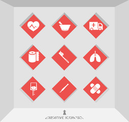 Abstract creative concept vector set of healthcare and medical