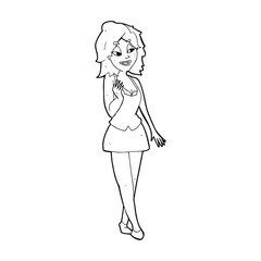 cartoon attractive office woman