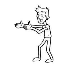 cartoon man desperately explaining