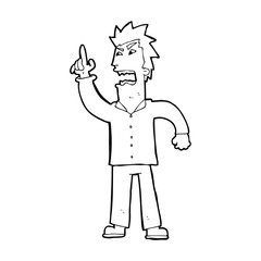 cartoon angry man making point