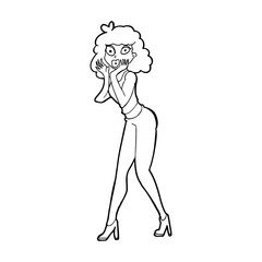 cartoon surprised woman