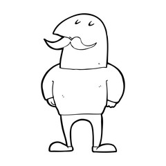 cartoon bald man with mustache