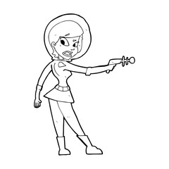 cartoon sci fi girl