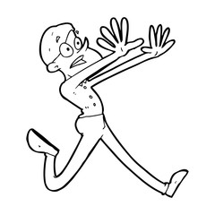 cartoon man running away
