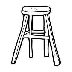 cartoon wooden stool