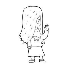 cartoon girl with pony shirt waving