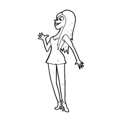 cartoon woman in pink dress