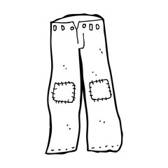 cartoon patched old jeans