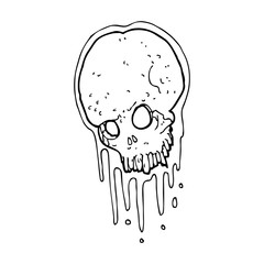 cartoon slimy skull