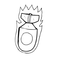 cartoon flaming bomb
