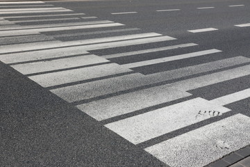Piano key pedestrian crossing in Warsaw, Poland.