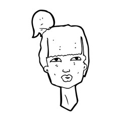 cartoon female head