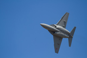Military jet on training