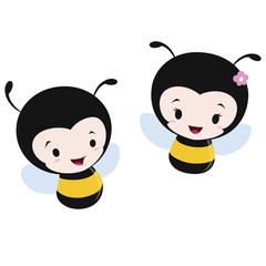 Fototapeta premium Cartoon Bees