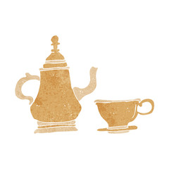 cartoon coffee pot and cup