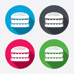 Hamburger icon. Burger food symbol.