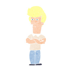 cartoon man with folded arms