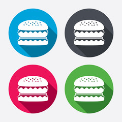 Hamburger icon. Burger food symbol.