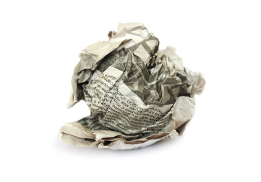 Crumpled newspaper