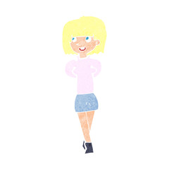 cartoon happy woman