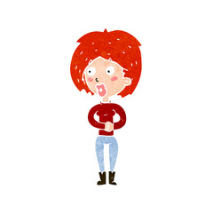 cartoon surprised woman