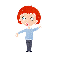 cartoon woman explaining her point