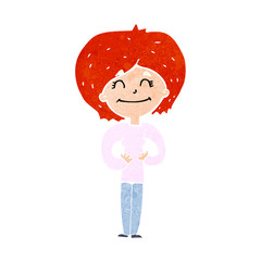 cartoon happy woman