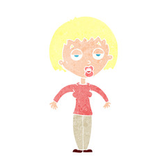 cartoon woman shrugging shoulders