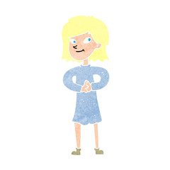 cartoon happy woman