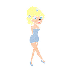 cartoon woman posing in dress