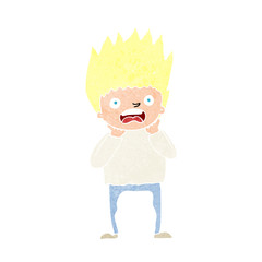 cartoon man panicking