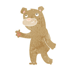 cartoon happy waving bear