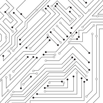 Vector : Electronic circuit board on white background